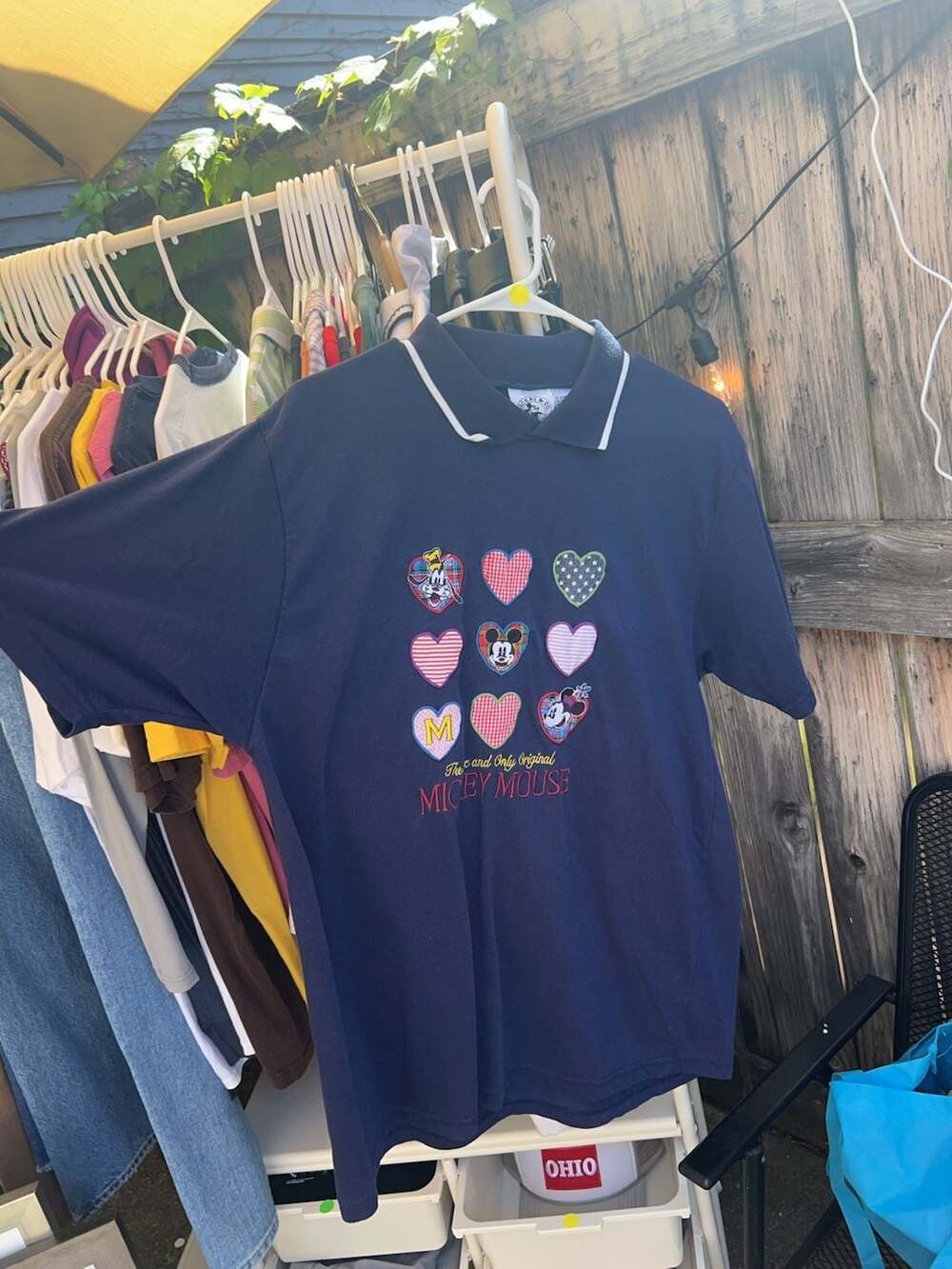 Vintage Mickey & Co. Disney Hearts Graphic Polo Shirt Size L